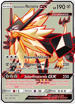 Karte Abendmähne-Necrozma GX aus Ultra-Prisma, Nummer 145/156