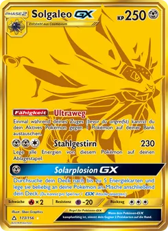 Karte Solgaleo GX aus Ultra-Prisma, Nummer 173/156