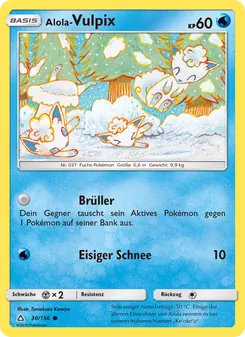 Karte Alola Vulpix aus Ultra-Prisma, Nummer 30/156