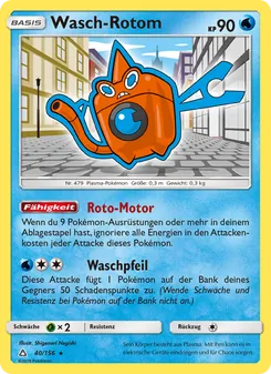 Karte Wasch-Rotom aus Ultra-Prisma, Nummer 40/156