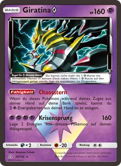 Karte Giratina ◇ aus Ultra-Prisma, Nummer 58/156
