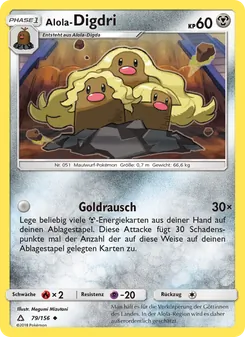 Karte Alola-Digdri aus Ultra-Prisma, Nummer 79/156