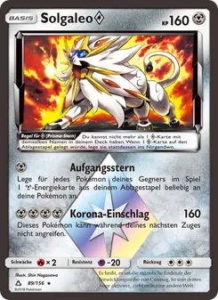 Karte Solgaleo ◇ aus Ultra-Prisma, Nummer 89/156
