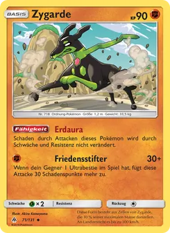 Karte Zygarde aus Grauen Der Lichtfinsternis, Nummer 71/131