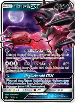 Karte Yveltal GX aus Grauen Der Lichtfinsternis, Nummer 79/131