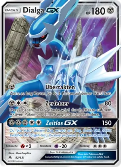 Karte Dialga GX aus Grauen Der Lichtfinsternis, Nummer 82/131