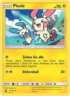 Karte Plusle aus Sturm Am Firmament, Nummer 53/168