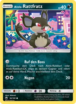 Karte Alola-Rattfratz aus Sturm Am Firmament, Nummer 84/168
