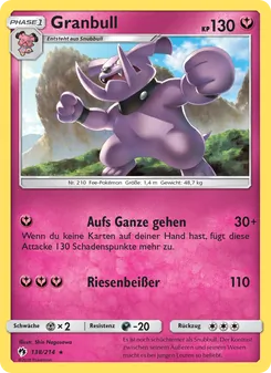 Karte Granbull aus Echo des Donners, Nummer 138/214