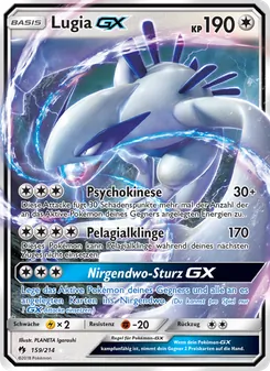 Karte Lugia GX aus Echo des Donners, Nummer 159/214