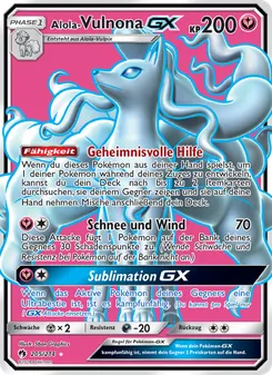 Karte Alola Vulnona GX aus Echo des Donners, Nummer 205/214