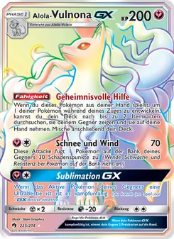 Karte Alola Vulnona GX aus Echo des Donners, Nummer 225/214