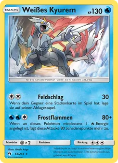 Karte Weißes Kyurem aus Echo des Donners, Nummer 63/214