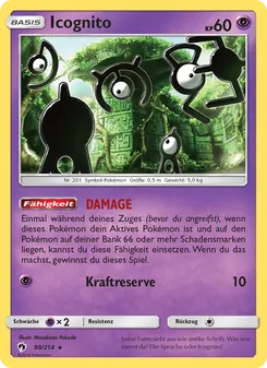 Karte Icognito aus Echo des Donners, Nummer 90/214