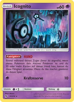 Karte Icognito aus Echo des Donners, Nummer 91/214
