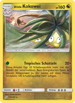 Karte Alola-Kokowei aus Teams Sind Trumpf, Nummer 114/181
