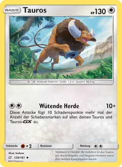 Karte Tauros aus Teams Sind Trumpf, Nummer 129/181