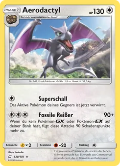 Karte Aerodactyl aus Teams Sind Trumpf, Nummer 130/181