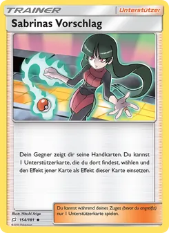 Karte Sabrinas Vorschlag aus Teams Sind Trumpf, Nummer 154/181