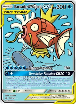 Karte Karpador & Wailord GX aus Teams Sind Trumpf, Nummer 161/181
