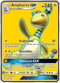 Karte Ampharos GX aus Teams Sind Trumpf, Nummer 163/181