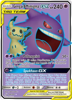 Karte Gengar & Mimigma GX aus Teams Sind Trumpf, Nummer 164/181