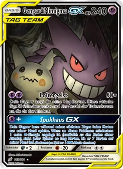 Karte Gengar & Mimigma GX aus Teams Sind Trumpf, Nummer 165/181