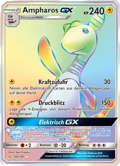 Karte Ampharos GX aus Teams Sind Trumpf, Nummer 185/181