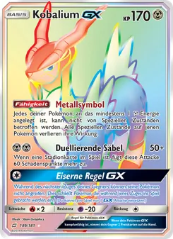 Karte Kobalium GX aus Teams Sind Trumpf, Nummer 189/181