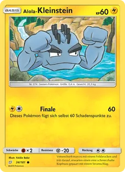 Karte Alola-Kleinstein aus Teams Sind Trumpf, Nummer 34/181