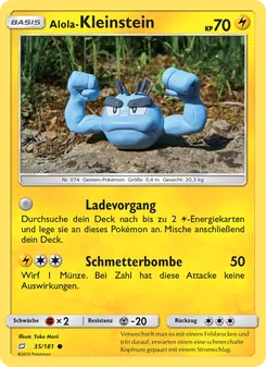 Karte Alola-Kleinstein aus Teams Sind Trumpf, Nummer 35/181