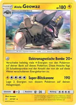 Karte Alola-Geowaz aus Teams Sind Trumpf, Nummer 37/181