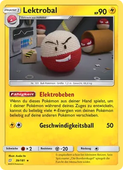 Karte Lektrobal aus Teams Sind Trumpf, Nummer 39/181