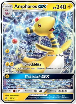 Karte Ampharos GX aus Teams Sind Trumpf, Nummer 43/181
