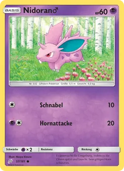 Karte Nidoran♂ aus Teams Sind Trumpf, Nummer 57/181