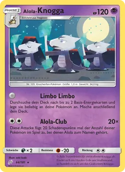 Karte Alola-Knogga aus Teams Sind Trumpf, Nummer 64/181