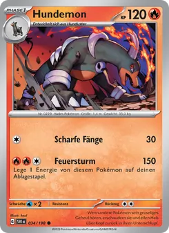 Karte Hundemon aus Karmesin & Purpur, Nummer 034/198