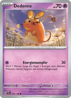 Karte Dedenne aus Karmesin & Purpur, Nummer 094/198