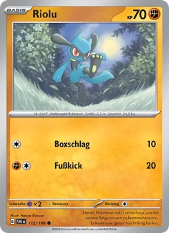 Karte Riolu aus Karmesin & Purpur, Nummer 112/198