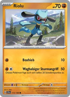 Karte Riolu aus Karmesin & Purpur, Nummer 113/198