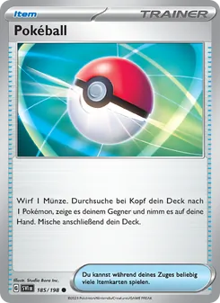 Karte Pokéball aus Karmesin & Purpur, Nummer 185/198