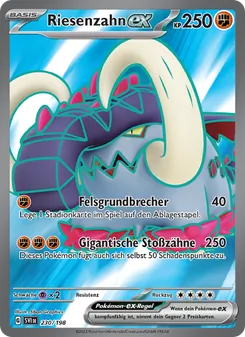 Karte Riesenzahn-ex aus Karmesin & Purpur, Nummer 230/198