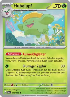 Karte Hubelupf aus Entwicklungen in Paldea, Nummer 002/193