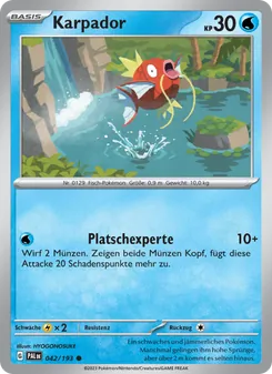 Karte Karpador aus Entwicklungen in Paldea, Nummer 042/193