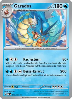 Karte Garados aus Entwicklungen in Paldea, Nummer 043/193