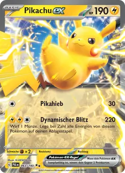 Karte Pikachu-ex aus Entwicklungen in Paldea, Nummer 063/193