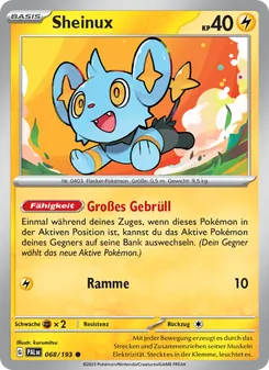 Karte Sheinux aus Entwicklungen in Paldea, Nummer 068/193