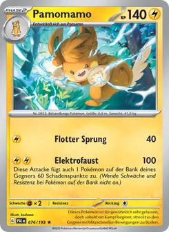 Karte Pamomamo aus Entwicklungen in Paldea, Nummer 076/193