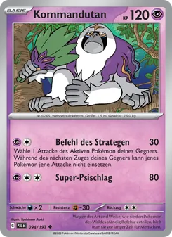 Karte Kommandutan aus Entwicklungen in Paldea, Nummer 094/193