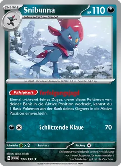 Karte Snibunna aus Entwicklungen in Paldea, Nummer 134/193